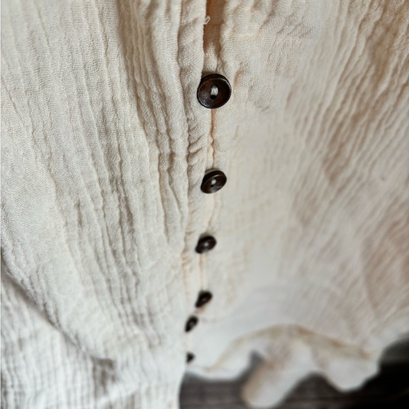 Bohemian Cream Listicle Button-up midi dress with Lace details in size medium - Picture 6 of 10